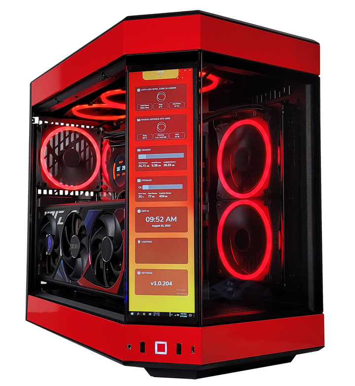 XOTIC PC GX13 HYTE RED EYE Black Label Gaming Desktop w/ INTEL Z790 & DDR5